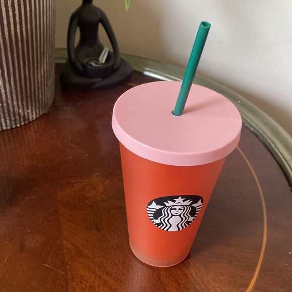 Grande pink and orange Starbucks cup - Picture 2 of 3